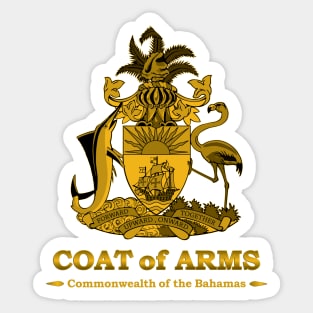 Bahamas Coat of Arms Gold Sticker